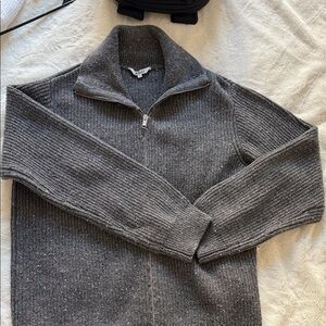 Charcoal Zip-Up Men's Sweater